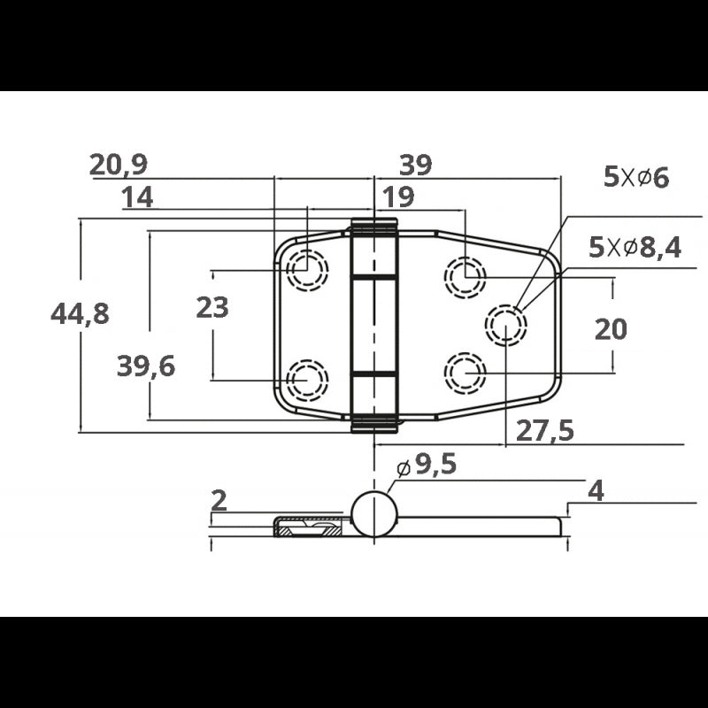 Marine Town Nautica Cerniera Inox 316 con Copertura 0319317