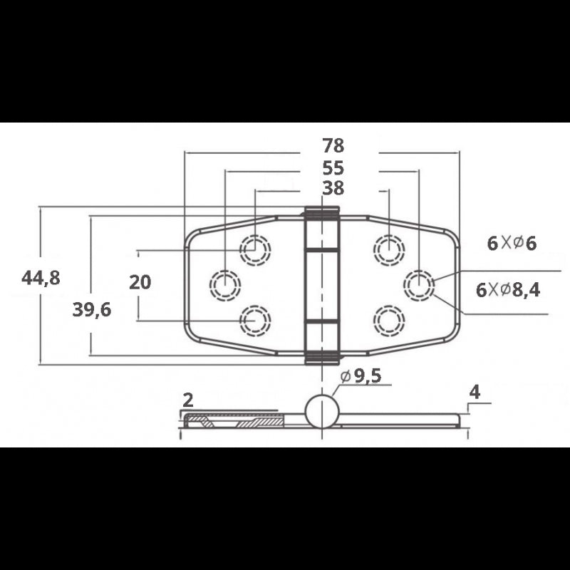 Marine Town Nautica Cerniera Inox 316 con Copertura 0319313