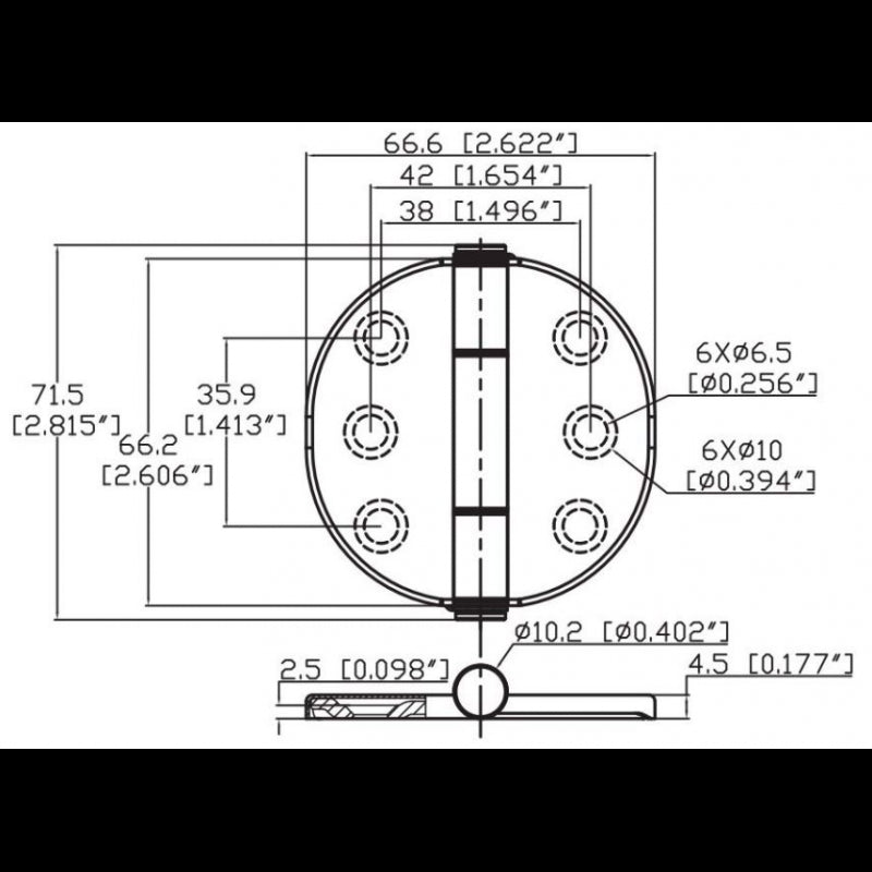 Marine Town Nautica 316 Stainless Steel Hinge with Cover 0319319