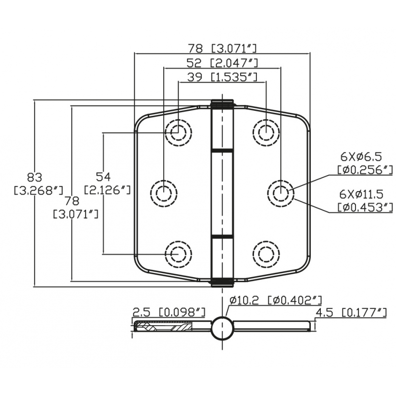 Marine Town Nautica Cerniera Inox 316 con Copertura 0319415