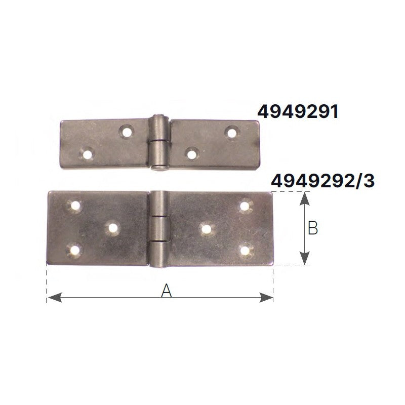 Olcese Ricci Edelstahlscharnier 80 x 20 mm 3383A