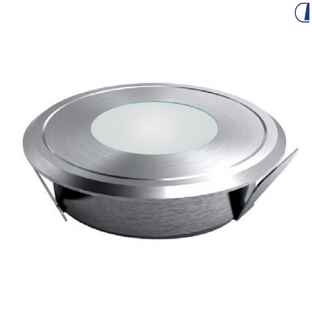 Faretto LED da incasso marino 1W 12V in acciaio inox luce diurna