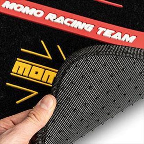 Momo Set of 4 Racing Carpet Mats Black/Red