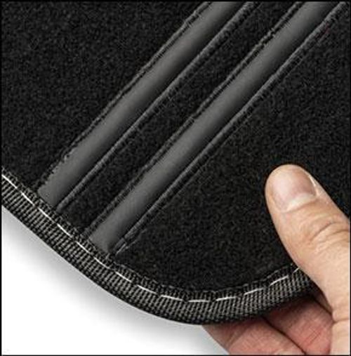 Momo Set 4 tappeti in moquette Sport nero/nero