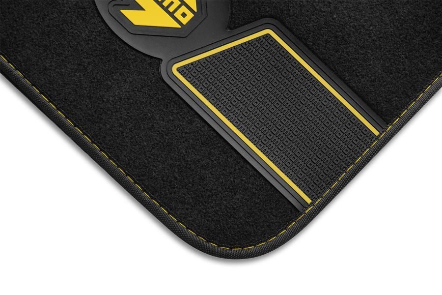 Momo Set of 4 Fun black/yellow striped carpet rugs