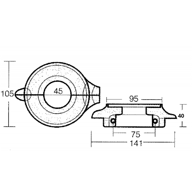 Tecnoseal Collare Sail Drive In Alluminio 00734AL