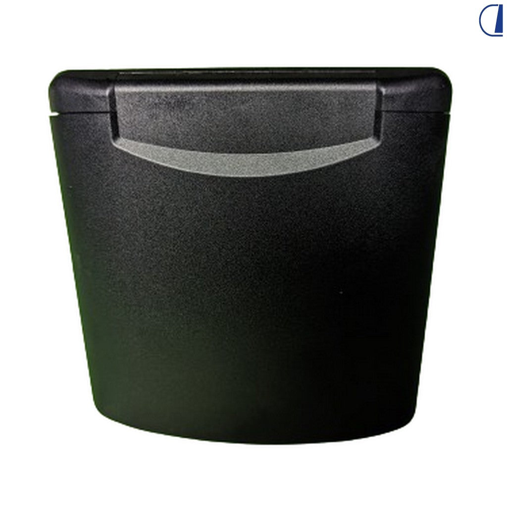 Di-Tec Doccia esterna calda/fredda con sportello magnetico nero, incasso Ø 90 mm