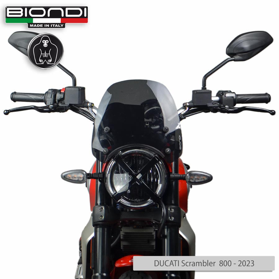 Biondi Cupolino Sport Fumè Scuro Ducati Scrambler 800 2023 - Kit Montaggio Incluso