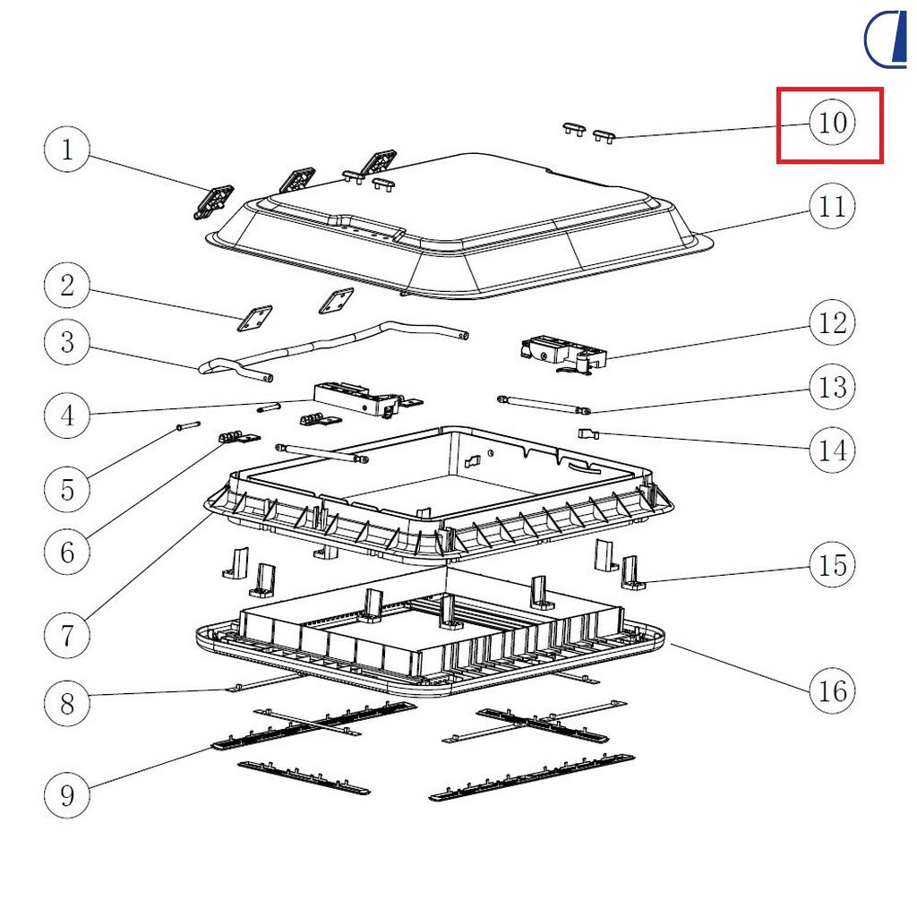 Inserto viti per cupola oblò Di-Tec 700x500 mm