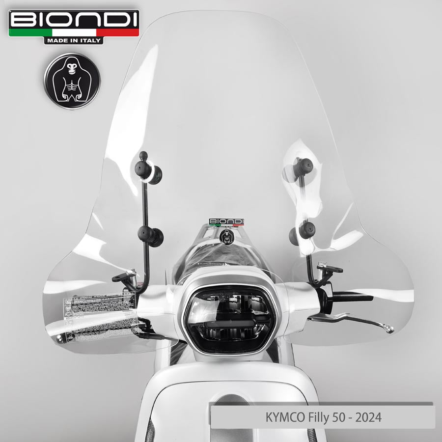 Biondi Parabrezza Club Kymco Like 125/150 cc. 2018-2020 completo di attacchi