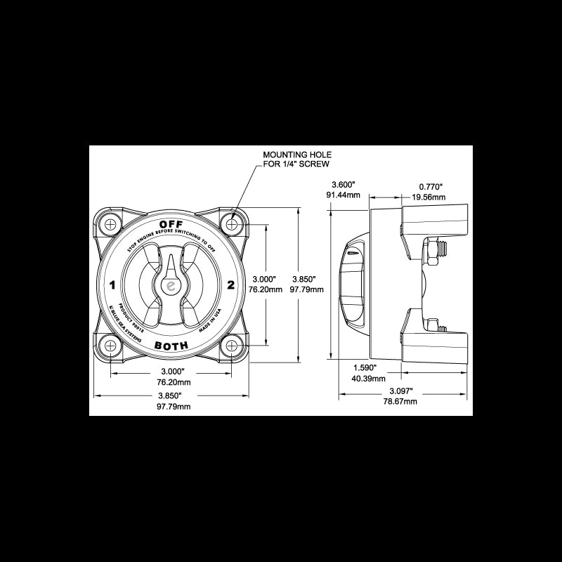 Blue Sea Deviatore 0-1-2-Both Serie Hd 3002-BSS