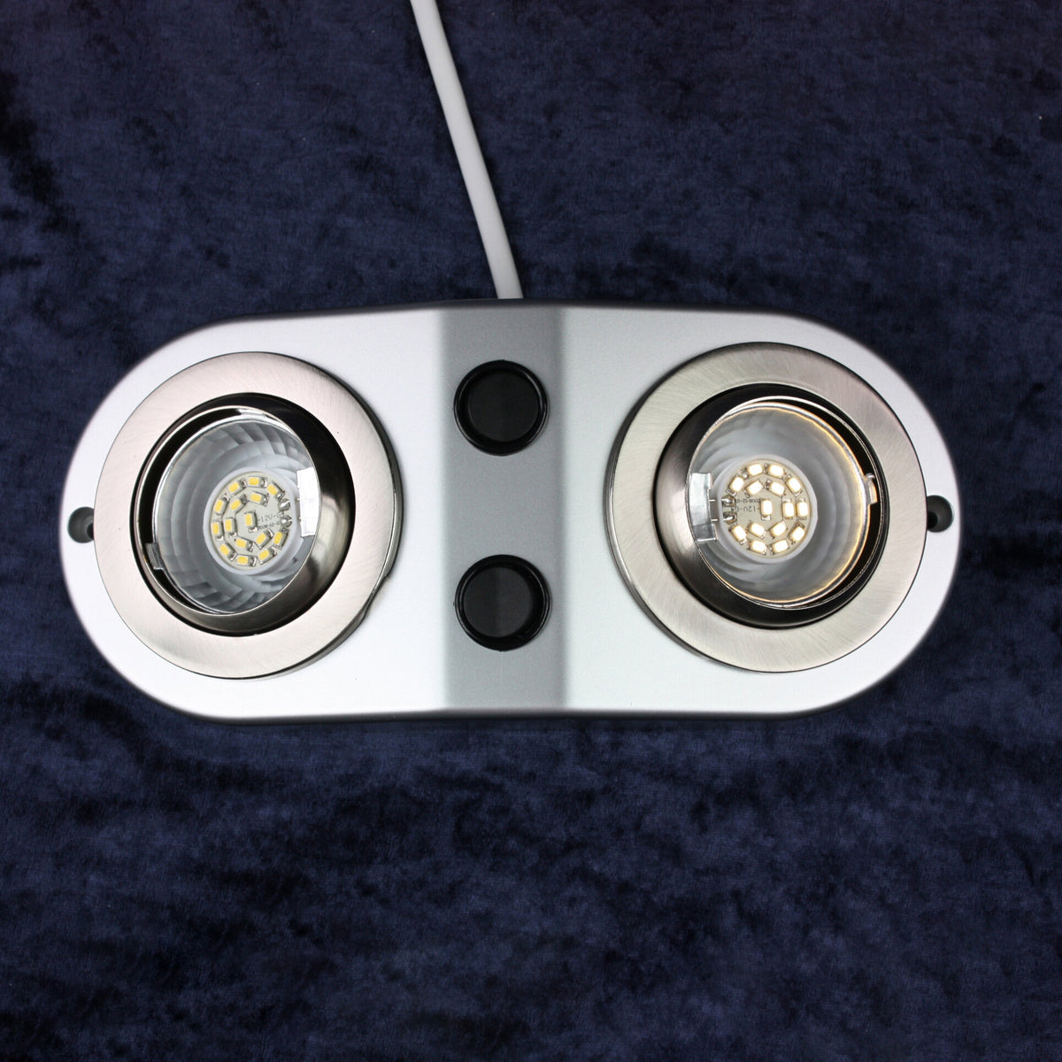 Faretto da incasso doppio LED 12V 2×1W per camper