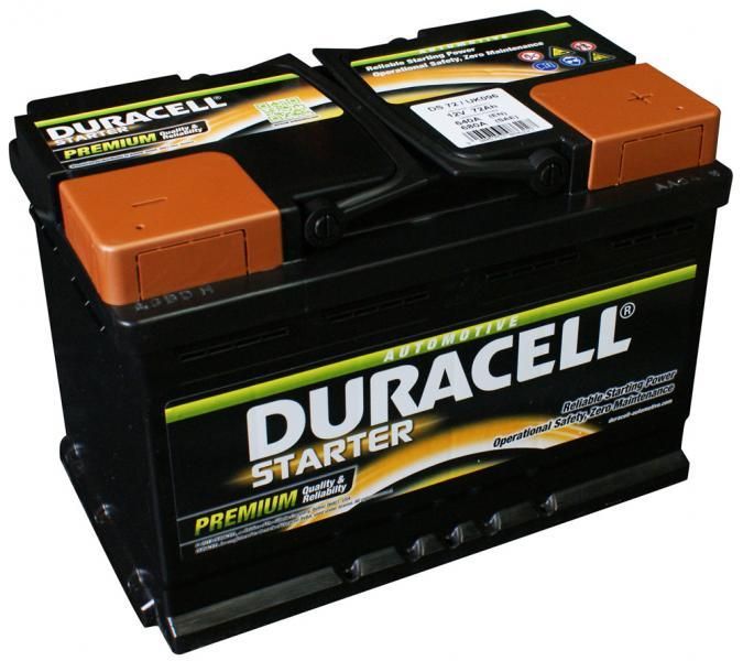 Batería de arranque para coche Duracell 12 V 72 Ah 640 A DX