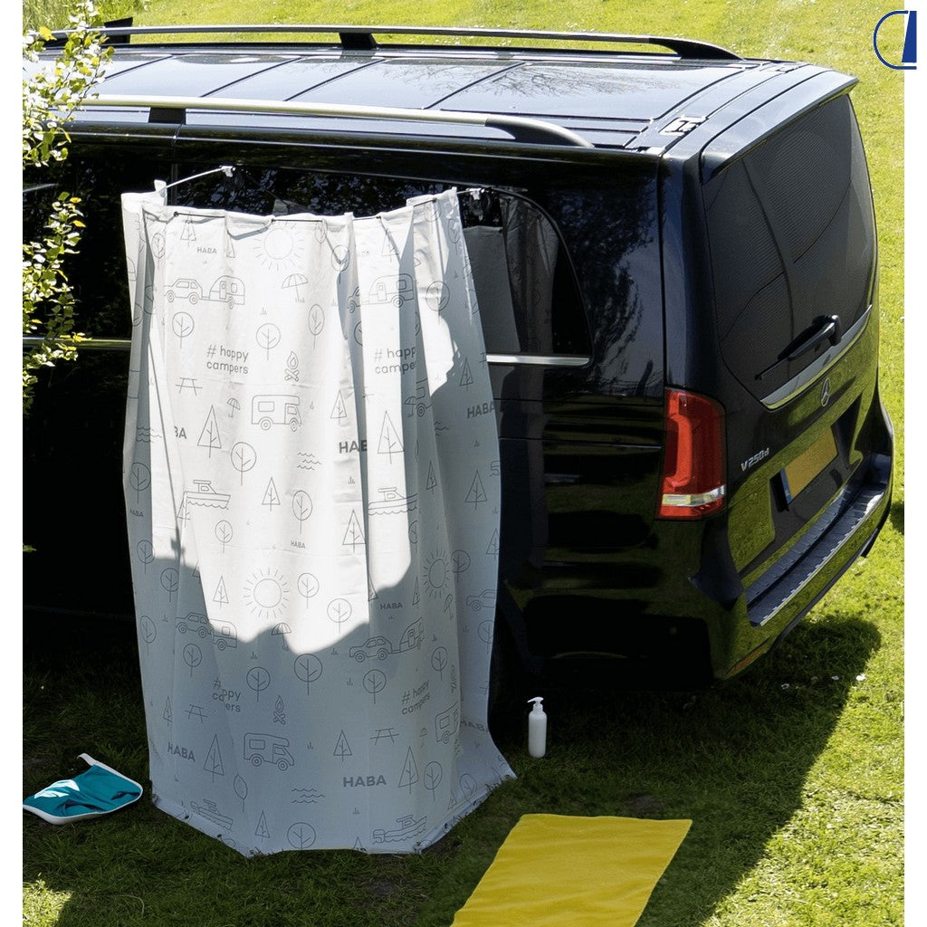 Tenda da doccia portatile Cascata con ventose, telaio inox, semicerchio 70 cm