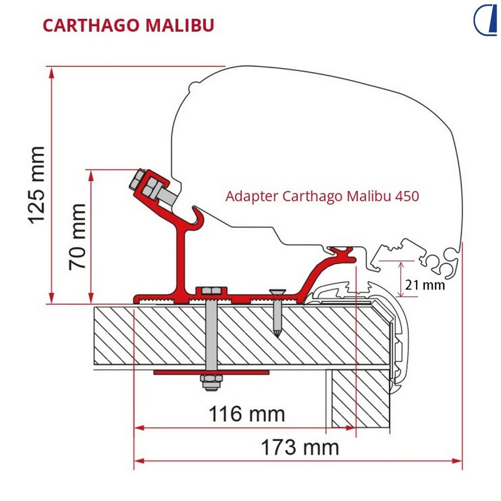 Fiamma Adattatore tendalino per Carthago Malibu 450 cm