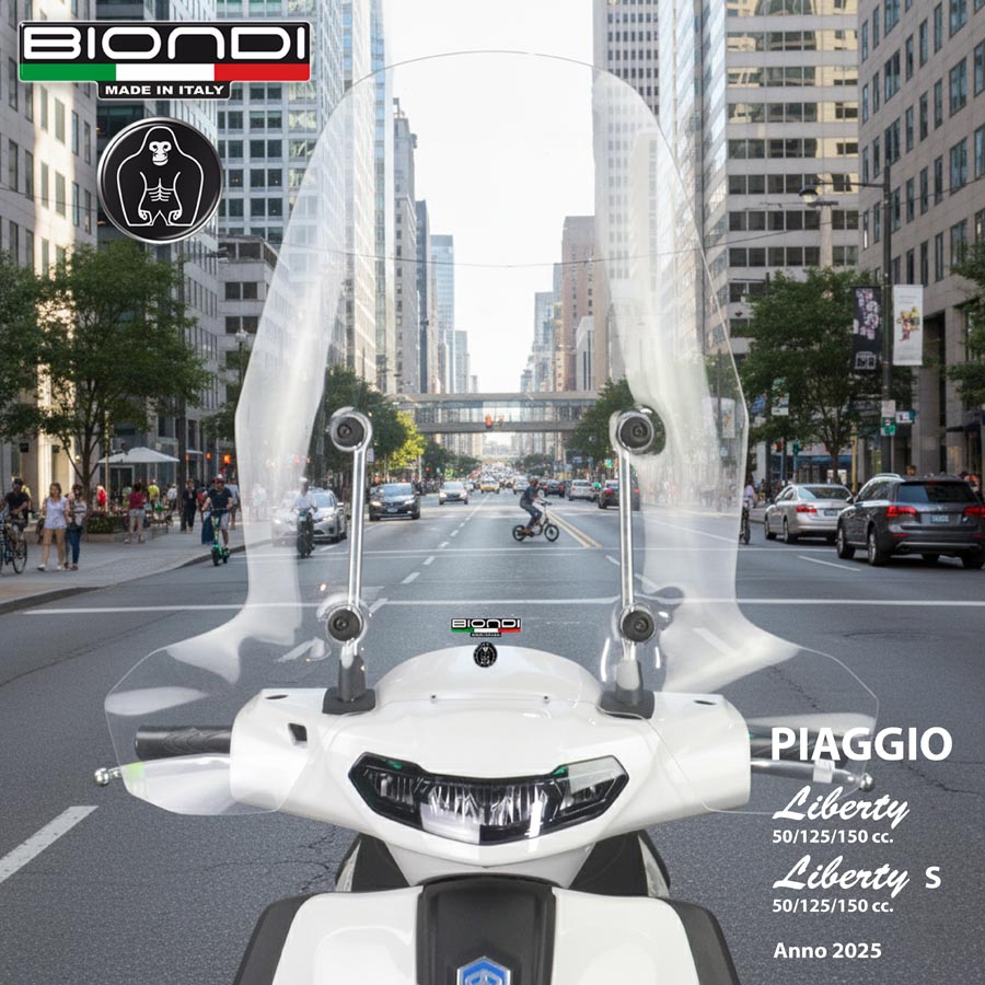 Biondi Parabrezza Club + Kit Attacchi Piaggio Liberty 50/125/150 cc 2025