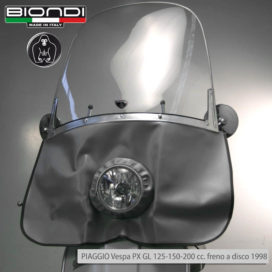 Biondi Maestrale Parabrezza Vintage Trasparente con Stecche Alluminio - Ciclomotori, Vespa, Lambretta