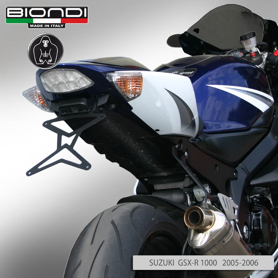 Biondi Portatarga Moto Regolabile Acciaio Nero Suzuki GSX-R 1000 2005-2009