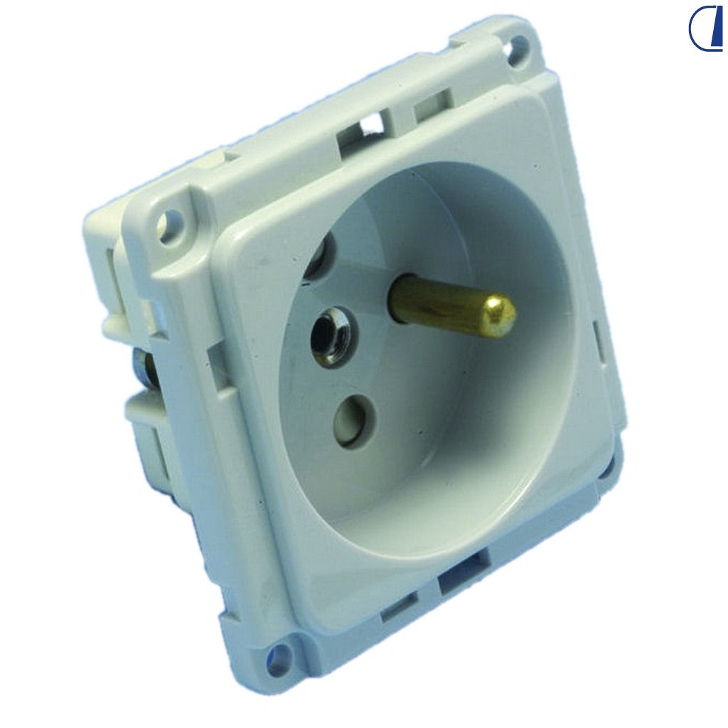 Di-Tec Presa di corrente francese 230V Security grigia