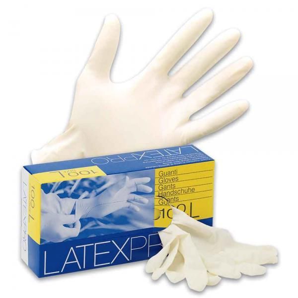 Ico Box 100 guanti Latexpro in lattice bianco taglia S (6-6,5)