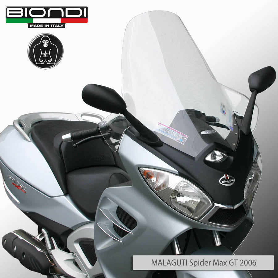 Biondi Club Parabrezza Trasparente Malaguti Spider Max 500 2004-2011