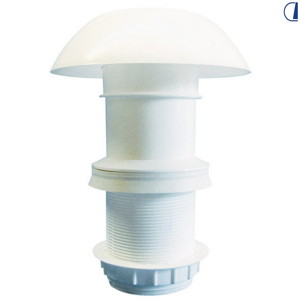 Di-Tec Camino da tetto bianco con ghiera per tubo Ø 60 mm, senza riduzione