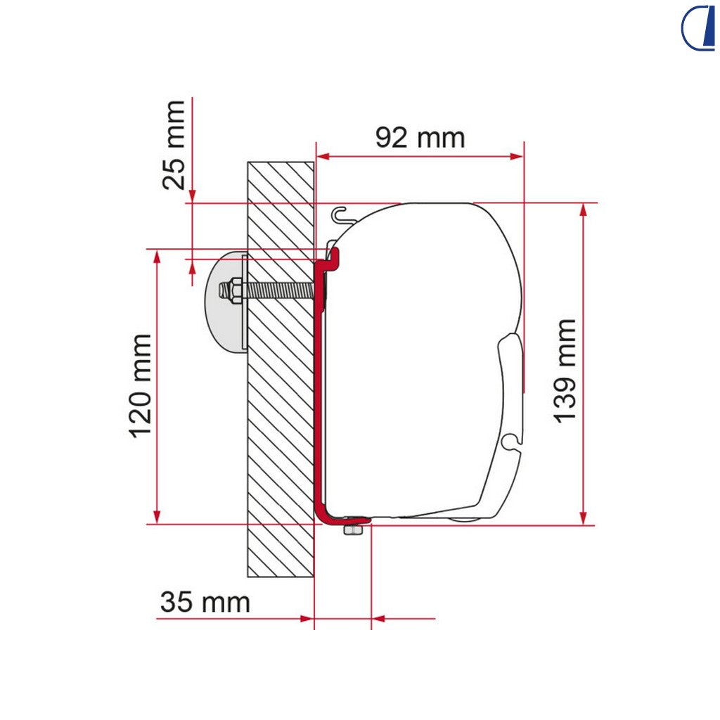 Fiamma Kit AS 400 staffa per tendalino F45