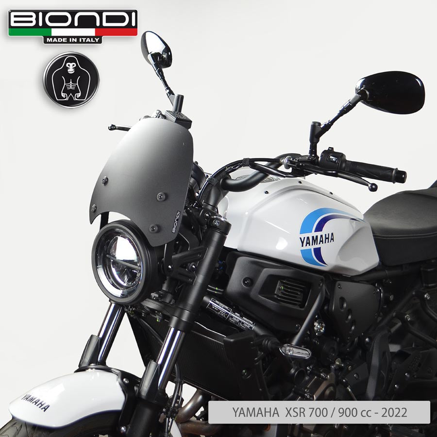 Biondi Cupolino Sport Nero Satinato con Kit Montaggio - Moto Guzzi V7 / Triumph Bonneville / Yamaha XSR / Benelli Imperiale