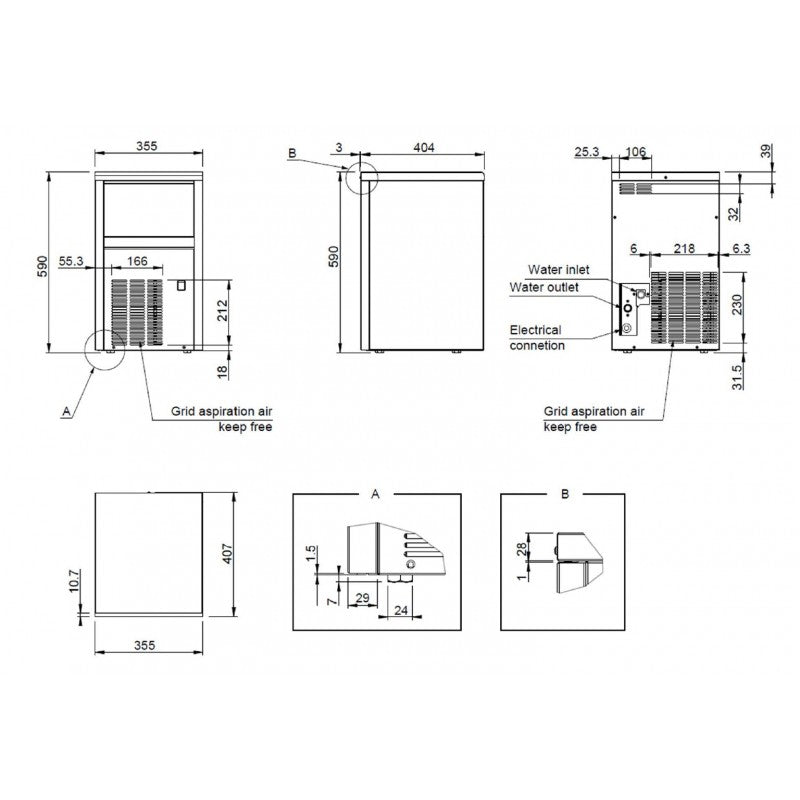 Indel Marine Fabbricatore Di Ghiaccio 5S21A11A0N000