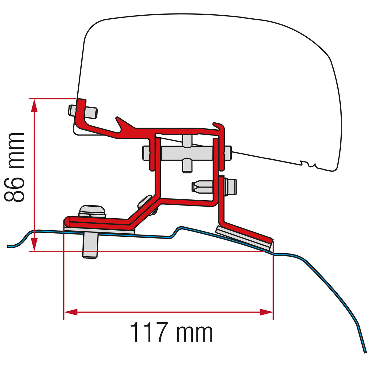 Fiamma Kit adattatore tendalino F40 per Ford Custom L2 dal 2012
