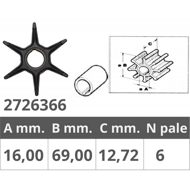 Impulsor Finnord Evinrude 2T 25, 30, 35, 40 HP 500366