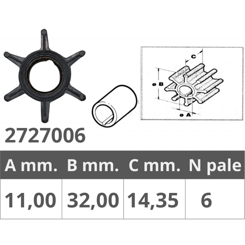Finnord Impeller Mercury 2T 3, 5-3, 6-4-5 PS 500314