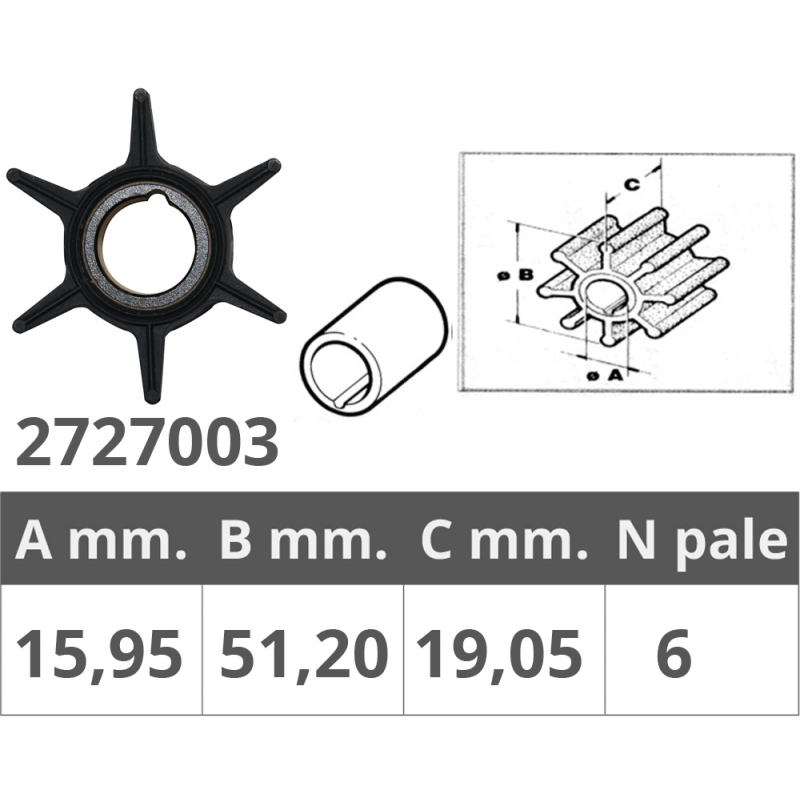 Finnord Impeller Mercury 2T 20 PS 500311.G