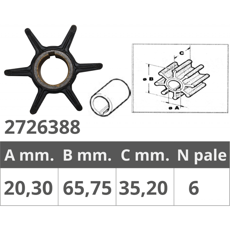 Finnord Impeller Tohatsu 2T 70-90-120-140 PS 500388