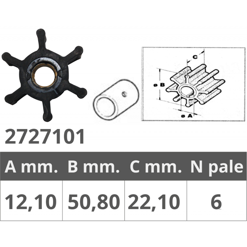 Finnord Impeller Jabsco 653-0001-3-John 09-0810B 500101.GX