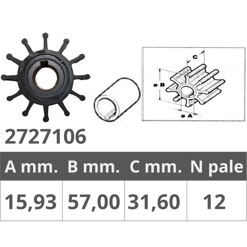 Finnord Impeller Jabsco 4568-John 09-801B 500108.CGT
