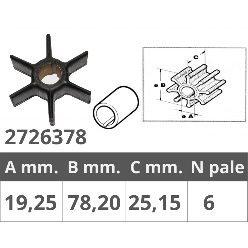 Finnord Impeller Mariner/Mercury 2/4T 40/80 PS 500378