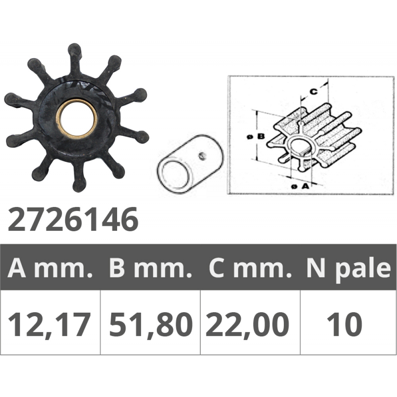 Impulsor Finnord Jabsco Ref Or18653 Vetus 00701 500146.X