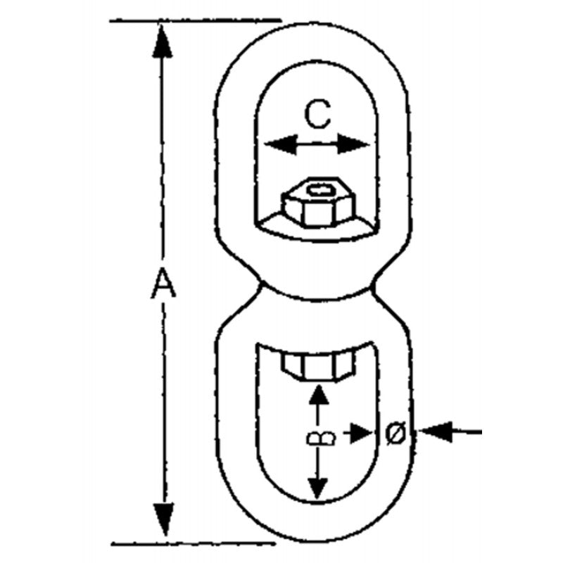 Giratorio ojo-ojo de acero inoxidable FNI, diámetro 5 mm S0421-A0005