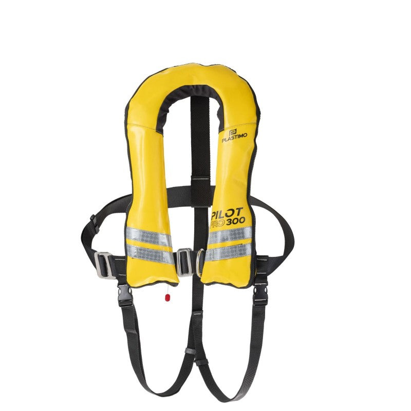 Giubbotto Automatico Pilot Pro 300 Giallo con Cintura Si Sicurezza e Imbracatura Inguinale