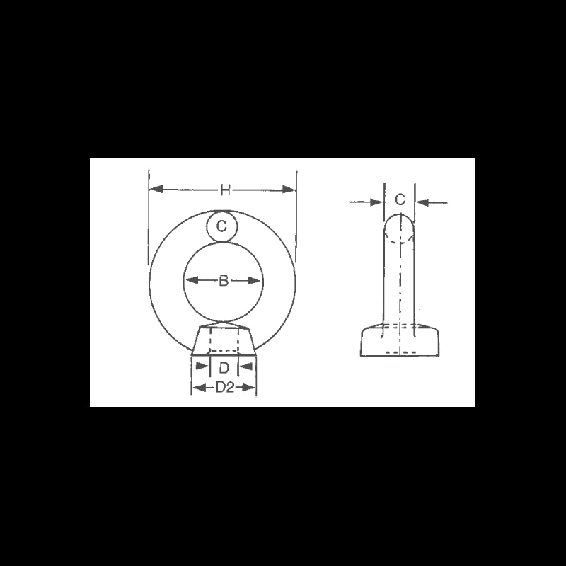FNI Edelstahl 316 Innengewinde-Ösenschraube Durchmesser 6 mm S0582-A0006