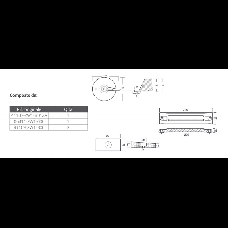 Tecnoseal Aluminium Kit Honda Bf75-90-115-130 KITHONDABFAL