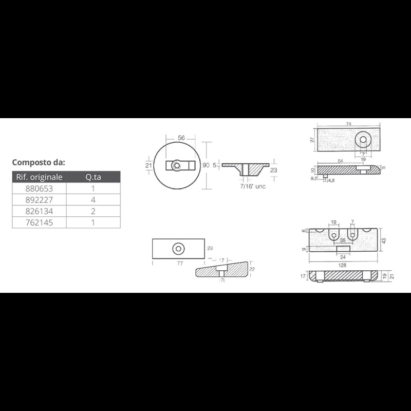 Tecnoseal Mercury Verado 6 Aluminium-Kit KITVERADO6/AL