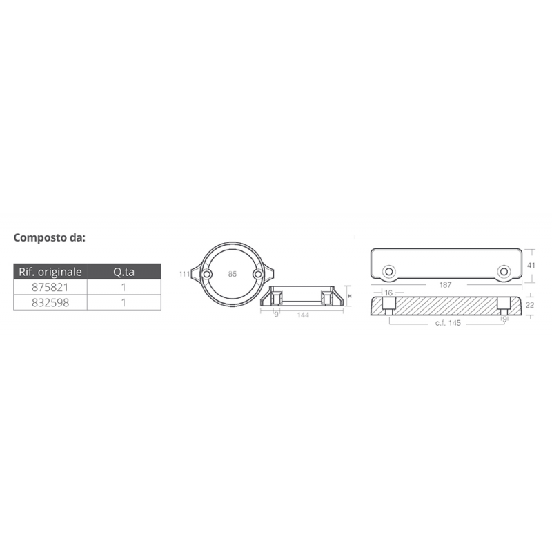 Tecnoseal Kit Alluminio Volvo 280 Dual Prop KITVOLVODP280/AL