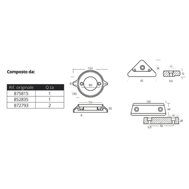 Kit de aluminio Tecnoseal Volvo 290 C KITVOLVO290-AL-C