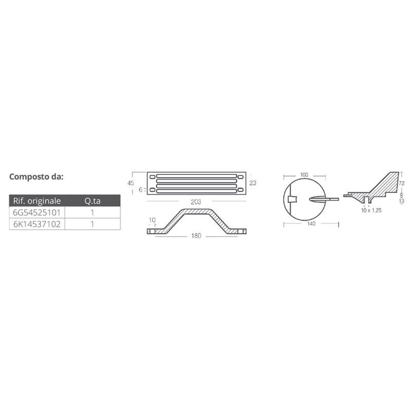 Tecnoseal Aluminium-Kit Yamaha 150-200 PS KITYAMAHA150-200CR-AL