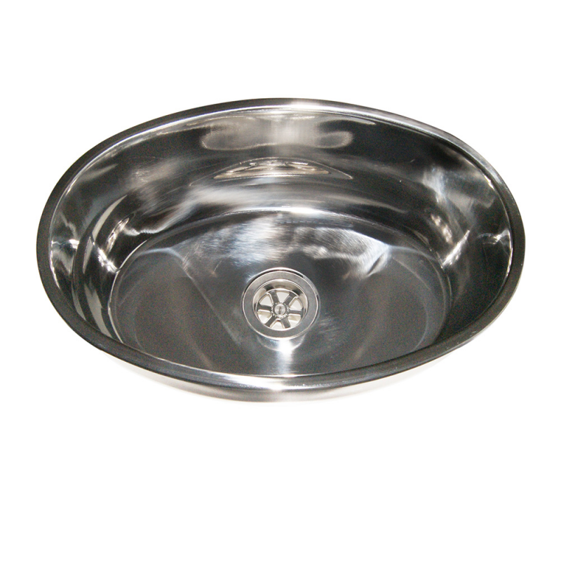 Fregadero ovalado de acero inoxidable FNI mm 385X265X135 1818