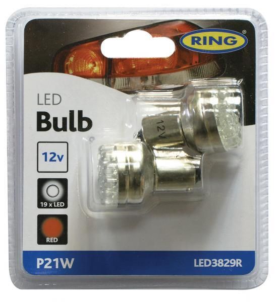 Bombillas LED de anillo 12V P21W Rojas