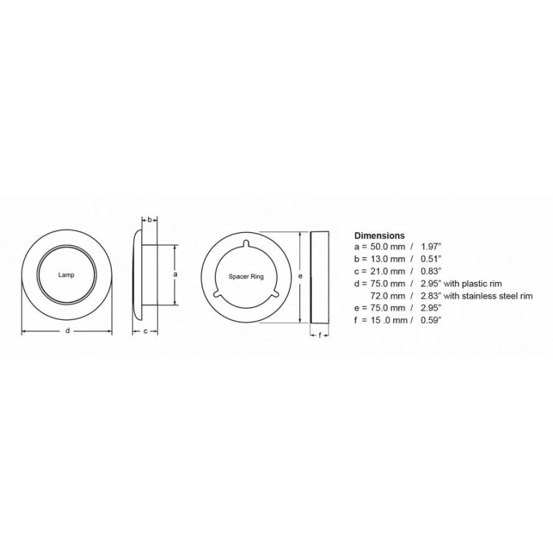 Hella Marine Luce Cortesia Bianco Caldo - Inox 12 Volt nautica 2XT 980 500-721