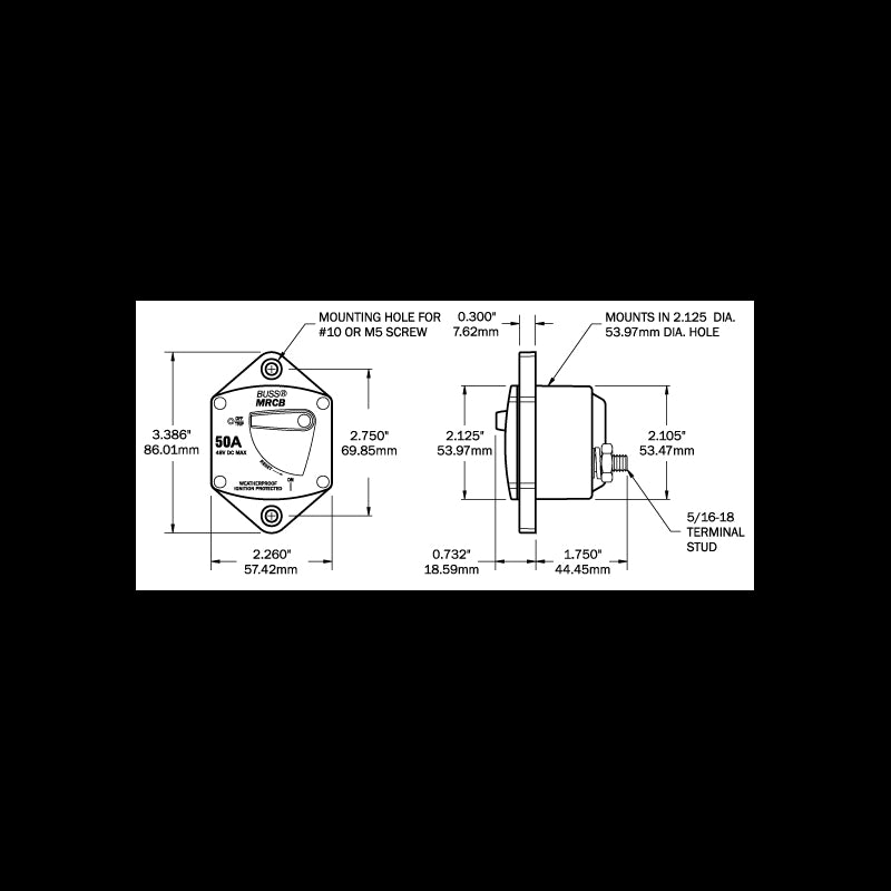 Blue Sea Magnetotermico Hd ad Incasso 30A 7036-BSS